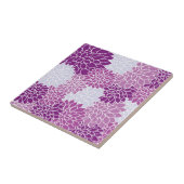 ダリア花、花のパターン、紫ダリア タイル (側面)