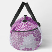 ダリア花、花のパターン、紫ダリア ダッフルバッグ (右)