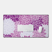 ダリア花、花のパターン、紫ダリア デスクマット (キーボード&マウス)