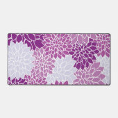 ダリア花、花のパターン、紫ダリア デスクマット (正面)