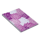 ダリア花、花のパターン、紫ダリア ノートブック (右側)