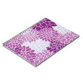 ダリア花、花のパターン、紫ダリア ノートブック (左側)