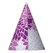 ダリア花、花のパターン、紫ダリア パーティーハット (裏面)