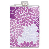 ダリア花、花のパターン、紫ダリア フラスク (正面)