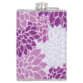 ダリア花、花のパターン、紫ダリア フラスク (裏面)