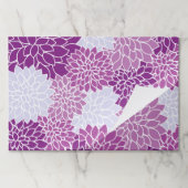 ダリア花、花のパターン、紫ダリア ペーパーパッド (折り畳み)