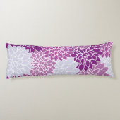 ダリア花、花のパターン、紫ダリア ボディピロー (裏面)