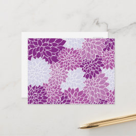 ダリア花、花のパターン、紫ダリア ポストカード