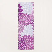 ダリア花、花のパターン、紫ダリア ヨガマット (裏面)