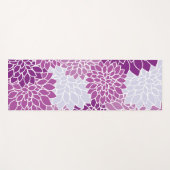 ダリア花、花のパターン、紫ダリア ヨガマット (正面(横))