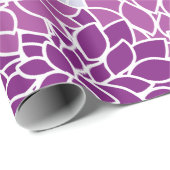 ダリア花、花のパターン、紫ダリア ラッピングペーパー (ロールコーナー)