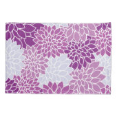 ダリア花、花のパターン、紫ダリア 枕カバー (裏面)