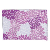 ダリア花、花のパターン、紫ダリア 枕カバー (正面)