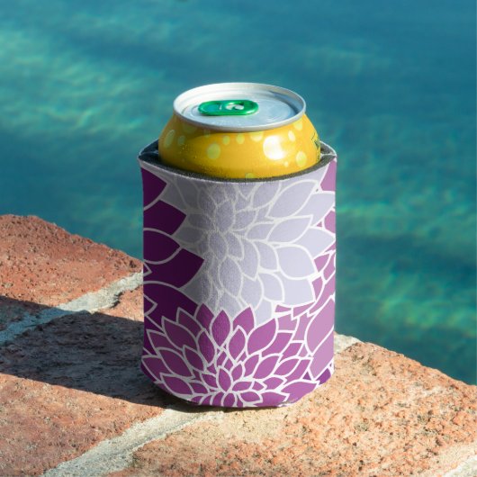 ダリア花、花のパターン、紫ダリア 缶クーラー (インサイチュ プール)