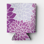 ダリア花、花のパターン、紫ダリア 缶クーラー (正面)