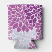 ダリア花、花のパターン、紫ダリア 缶クーラー (裏面)