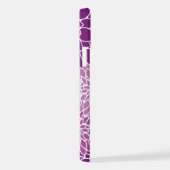 ダリア花、花のパターン、紫ダリア iPhoneケース (右側面)