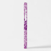 ダリア花、花のパターン、紫ダリア iPhoneケース (左側面)