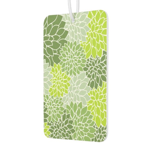 ダリア花、花のパターン、緑のダリア カーエアーフレッシュナー (左)