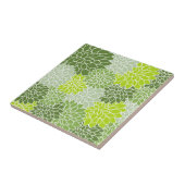 ダリア花、花のパターン、緑のダリア タイル (側面)