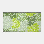 ダリア花、花のパターン、緑のダリア デスクマット (正面)