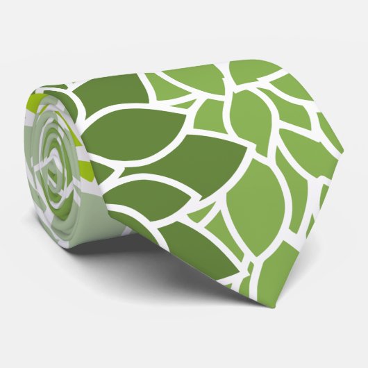 ダリア花、花のパターン、緑のダリア ネクタイ (ロール)