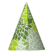 ダリア花、花のパターン、緑のダリア パーティーハット (裏面)