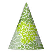 ダリア花、花のパターン、緑のダリア パーティーハット (左)