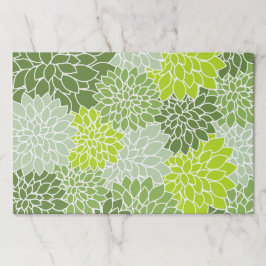 ダリア花、花のパターン、緑のダリア ペーパーパッド