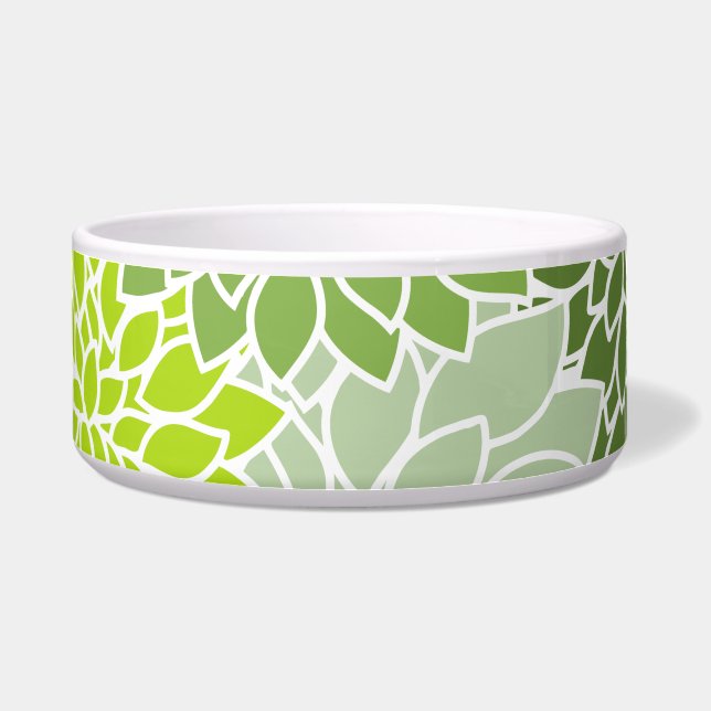 ダリア花、花のパターン、緑のダリア ボウル (正面)