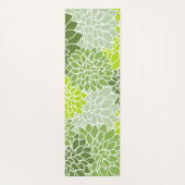 ダリア花、花のパターン、緑のダリア ヨガマット (裏面)