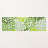 ダリア花、花のパターン、緑のダリア ヨガマット (正面(横))