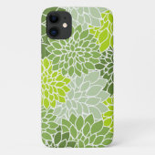 ダリア花、花のパターン、緑のダリア Case-Mate iPhoneケース (裏面)