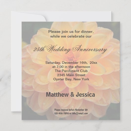 ダリア記念日 招待状 (正面)