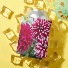 ダリア赤と白スフローラクーラーボックス 缶クーラー