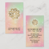 *~*ダリア金ゴールドパステルピーチグリーンイエローAP2 名刺 (正面/裏面)