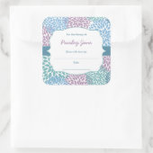 ダリア開花予約ベビーシャワー蔵書票 スクエアシール (バッグ)