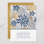 ダリア開花誕生日パーティーの招待 (正面/裏面)