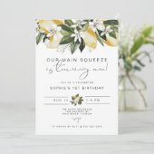 ダリア おかわいい水彩レモン ファーストバースデー 招待状 (スタンド正面)