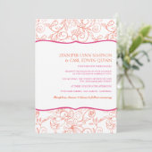 ダリア（オレンジ＆フクシア）ウェディングインビテーション 招待状 (スタンド正面)