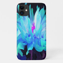 ダリア カクタスダリア 花 青 水色 グリーン iPhone 11 ケース