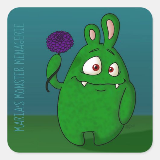 ダリア、ステッカー スクエアシール (正面)