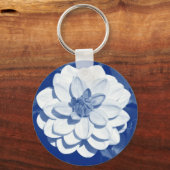 ダリア – デジタルシアノタイプ キーホルダー (正面)