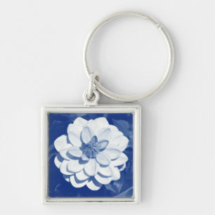 ダリア-デジタルCyanotype キーホルダー