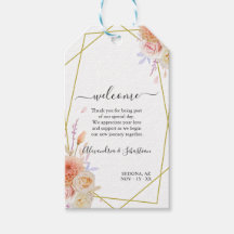 ダリア&バラウェルカム結婚式の引き出物ギフトラベル