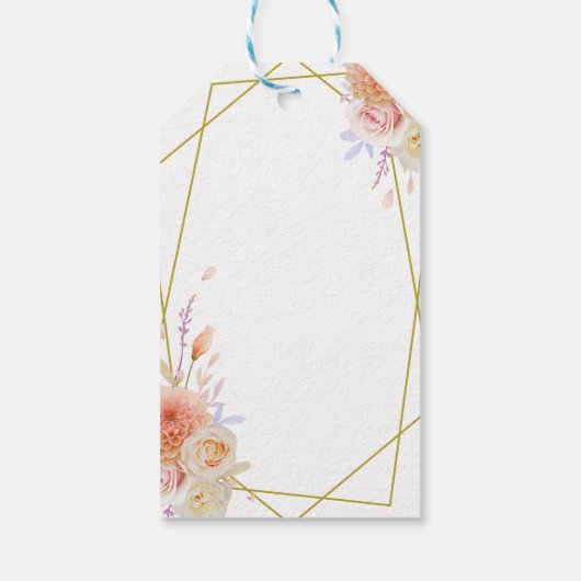 ダリア&バラウェルカム結婚式の引き出物ギフトラベル ギフトタグ (裏面)