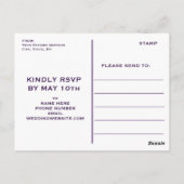 ダリア パープル フラワー ウェディングエンゲージメント パーティー ポストカード (裏面)