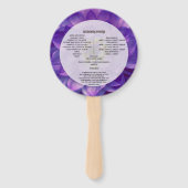 ダリア パープル ラベンダー 花のウェディングプログラム ハンドファン (裏面)