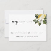 ダリア-レモン熱帯柑橘植物の実 招待状 (正面)