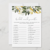 ダリア レモン ブライダルシャワー ワードスクランブルゲーム 招待状 (正面)